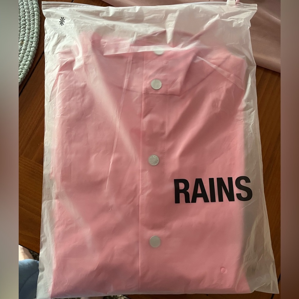 Rains Light Pink Hooded Long Coat - Picture 4 of 7